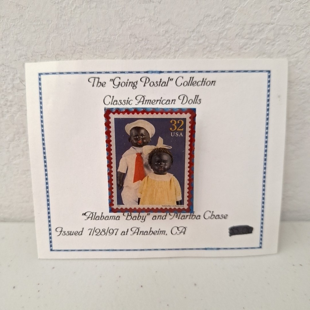 VTG Rare Classic American Dolls 1997 'ALABAMA BABY' 1996 GOING POSTAL Lapel Pin